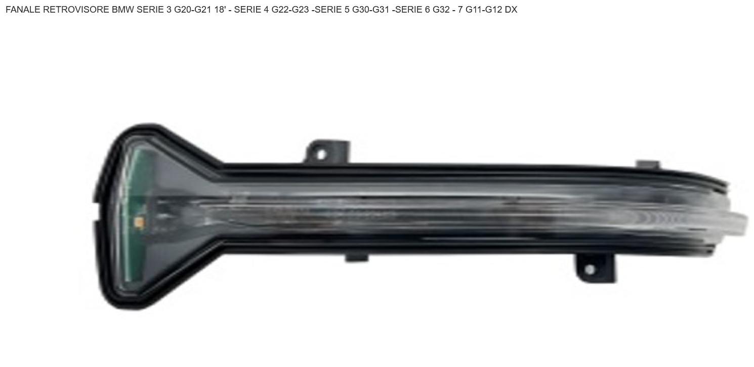 Articolo 4645R - FANALE RETRV DX BMW SERIE 3 G20-G21 10/18>