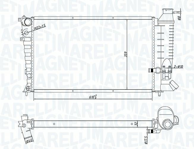 Articolo 97H7R - RADIATORE PEUGEOT 306 -ZX - 1.9D