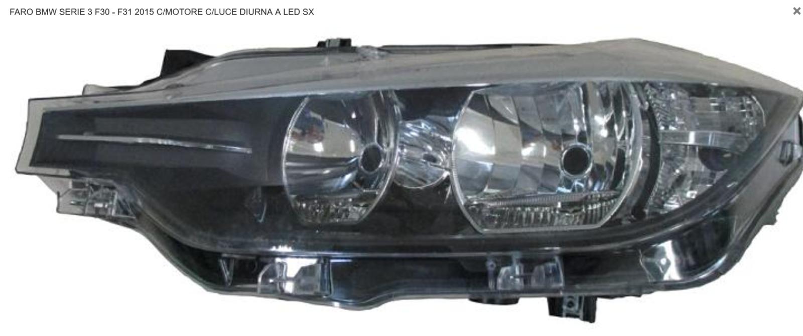 Articolo BRKBH - FARO SX 2H7 C/MOT ELET C/LUCE DIU LED BMW SERIE 3 F30-F31 07/15>