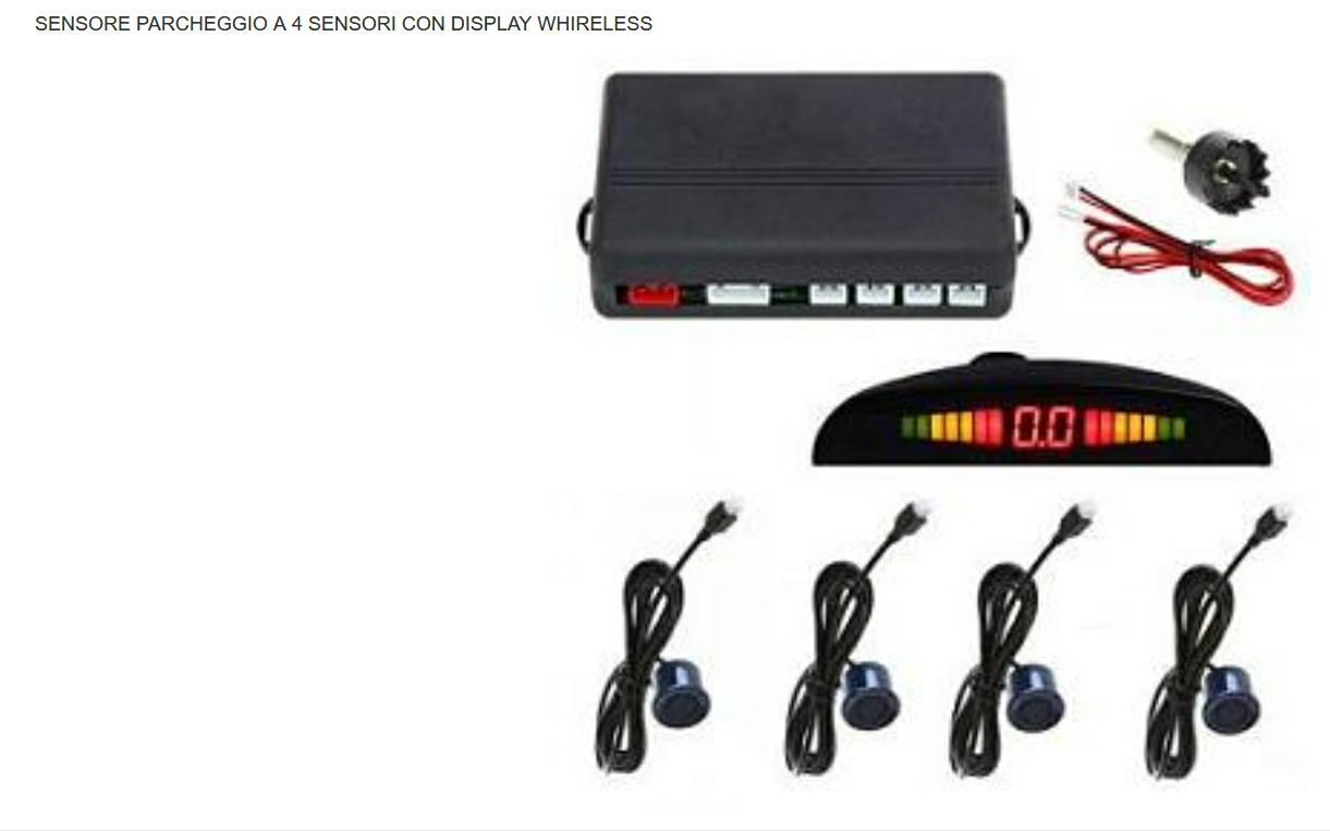 Articolo HWQYZ - SENSORE PARCHEGGIO A 4 SENSORI CON DISPLAY WHIRELESS 22mm