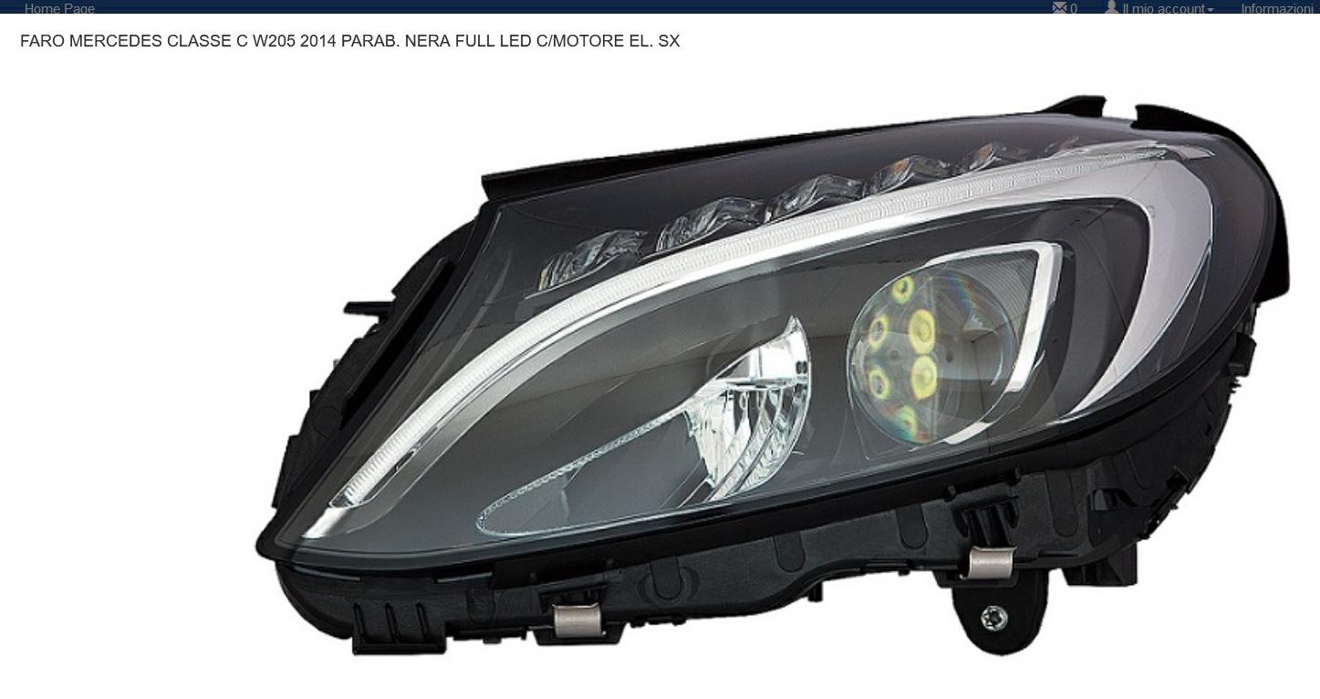 Articolo MD4NK - FARO SX FULL LED C/MOTOR ELETT MERCED CLASSE C 205 12/13>P NERA