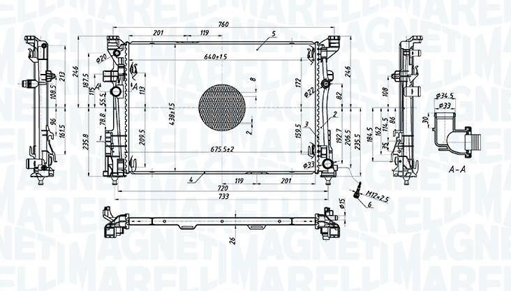 Articolo PF33Y - RADIATORE RAFFREDDAMENTO MOTORE A-CLASS (W176)