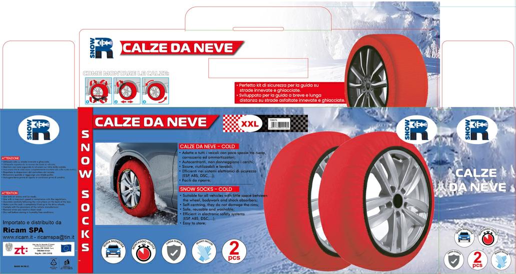 Articolo S4B76 - CALZA DA NEVE FORCE  MISURA XXL (250X43 CM) DIAMETRO 74 CM