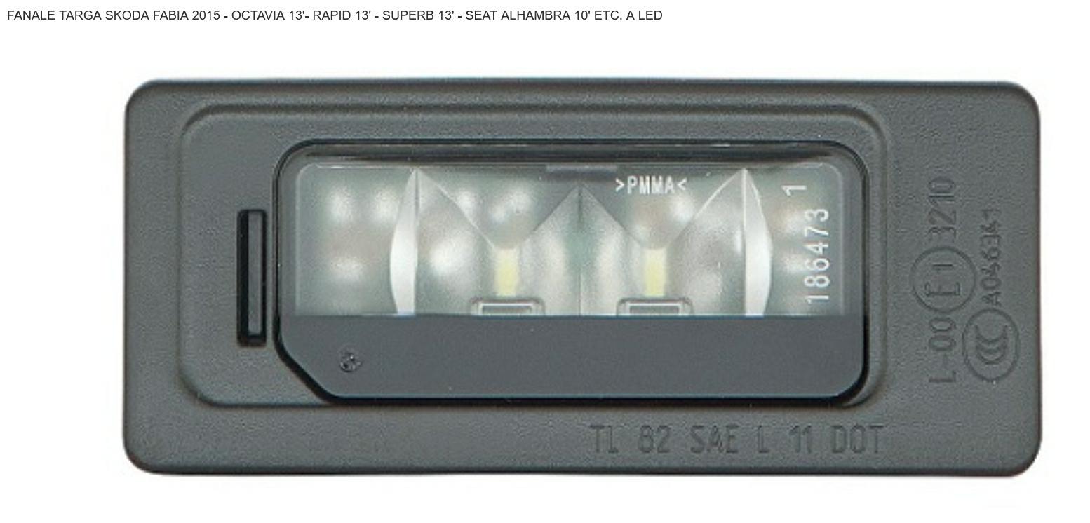 Articolo S4KTS - FANALE TARGA DX/SX A LED VOLKSWAGEN CADDY 01/15>TRANSPORTER T6