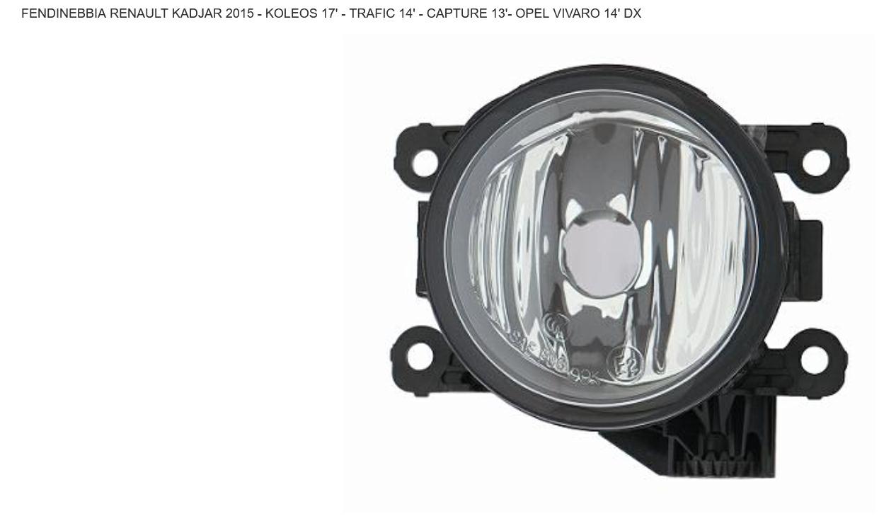Articolo TKHYN - FEND DX RENAULT CAPTUR 02/13> VERSIONE C/SISTEMA AUTOMATICO LUCI