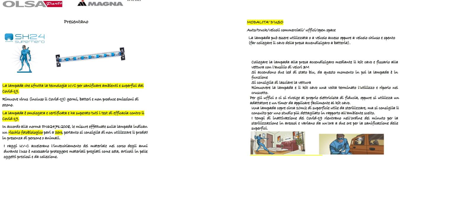 Articolo XK7YR - STERILIZZATORE ABITACOLO-LAMPADA A 6 LED GERMICIDA UVC